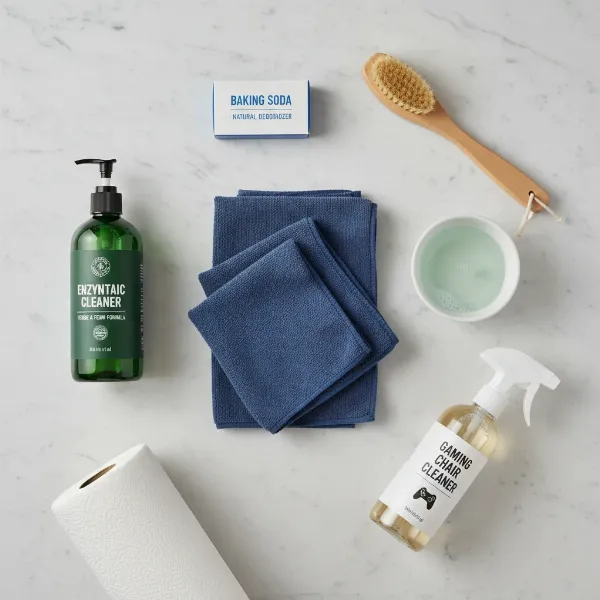 essential cleaning supplies for gaming chair maintenance and stain removal