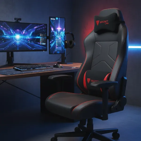 Secretlab Titan Evo gaming chair in a vibrant color, showing its racing-inspired design and adjustable features.