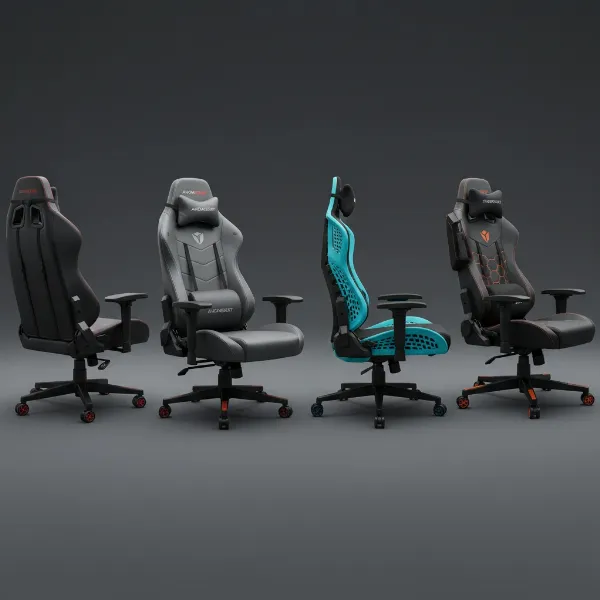 A montage of the top-rated ergonomic gaming chairs mentioned, showcasing their distinct designs and features for posture correction.